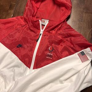Vintage Rare Nike Womens Large USA Beijing Olympics Windrunner Jacket Warm Up‎